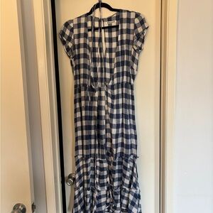 Reformation Calista Linen Gingham Dress